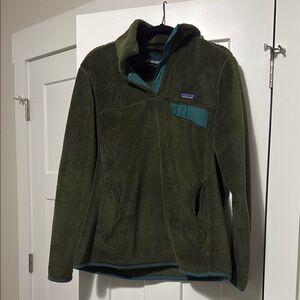 Patagonia Olive Green Fleece Snap T Pullover